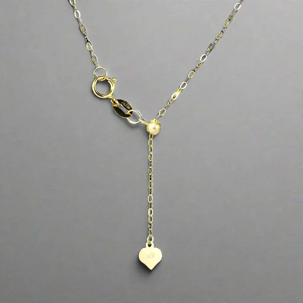 18k Yellow Gold Adjustable Pendant Necklace