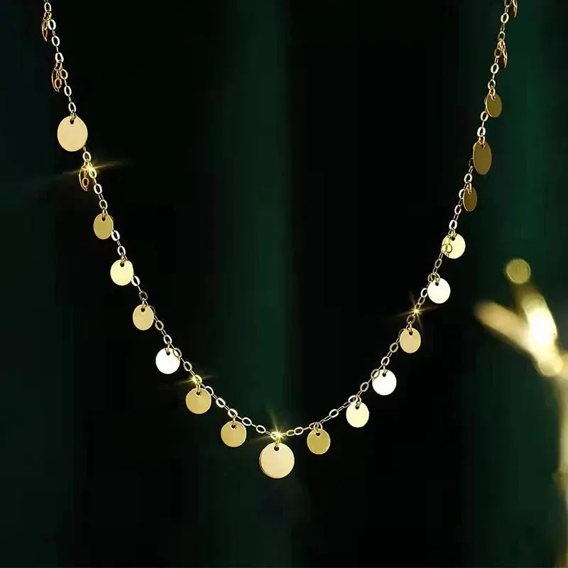 18k Yellow Gold Adjustable Pendant Necklace