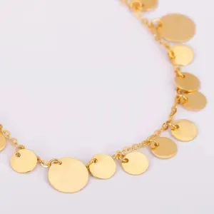 18k Yellow Gold Adjustable Pendant Necklace