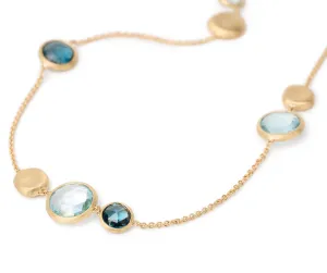 18K Yellow Gold Mixed Topaz Necklace
