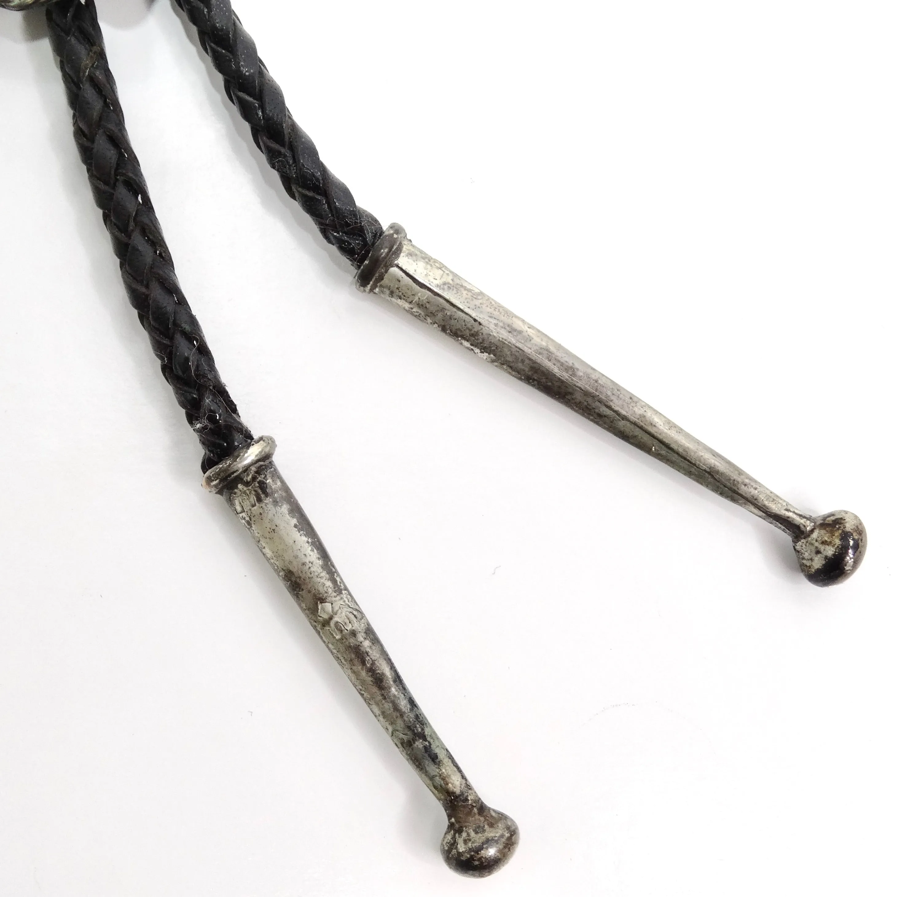 1960s Native American Silver Turquoise Bolo Necklace