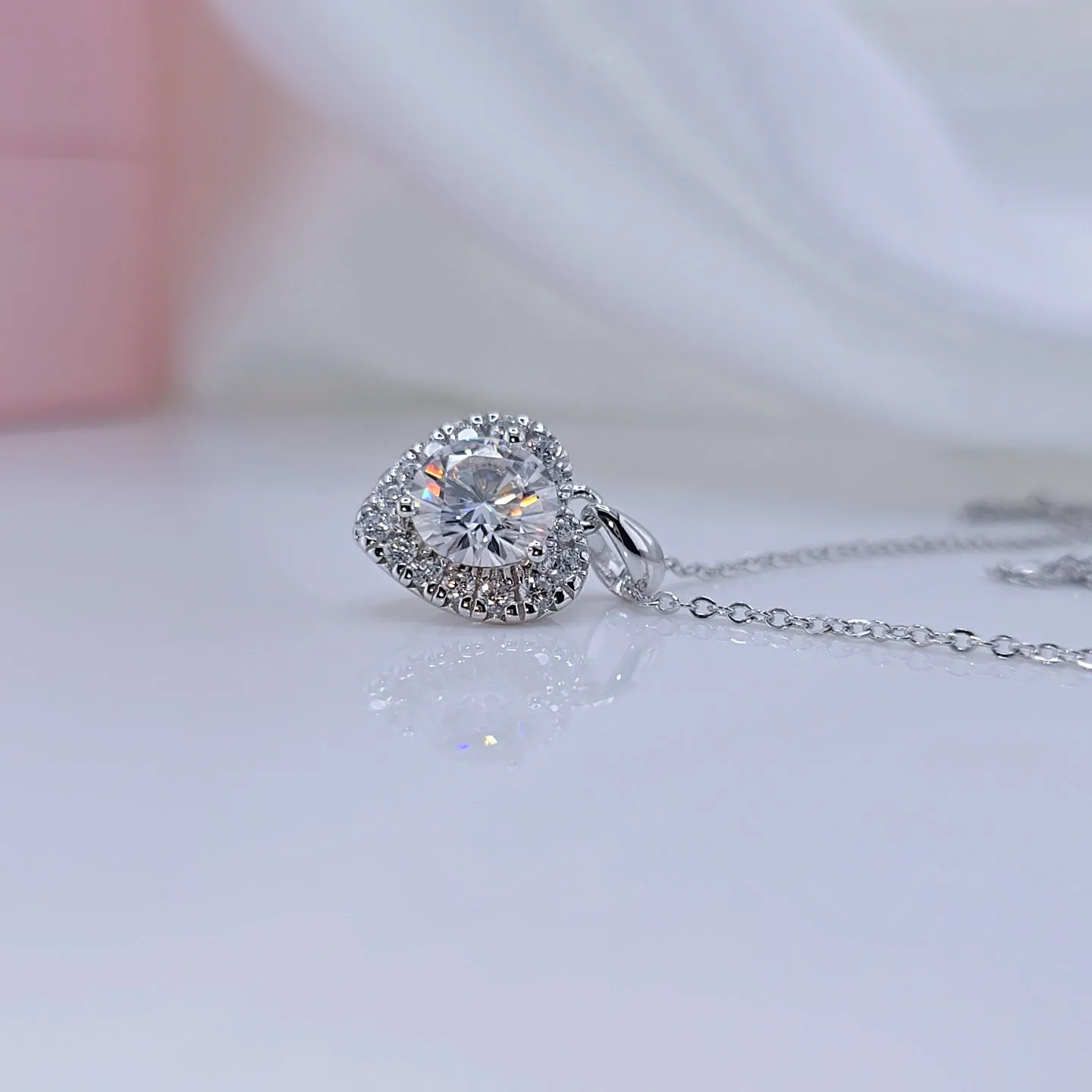 2.0 Ct Diamond Heart Shape Pendant Necklace
