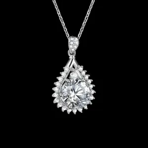 2.0 Ct Diamond Water Drop Shaped Pendant Necklace