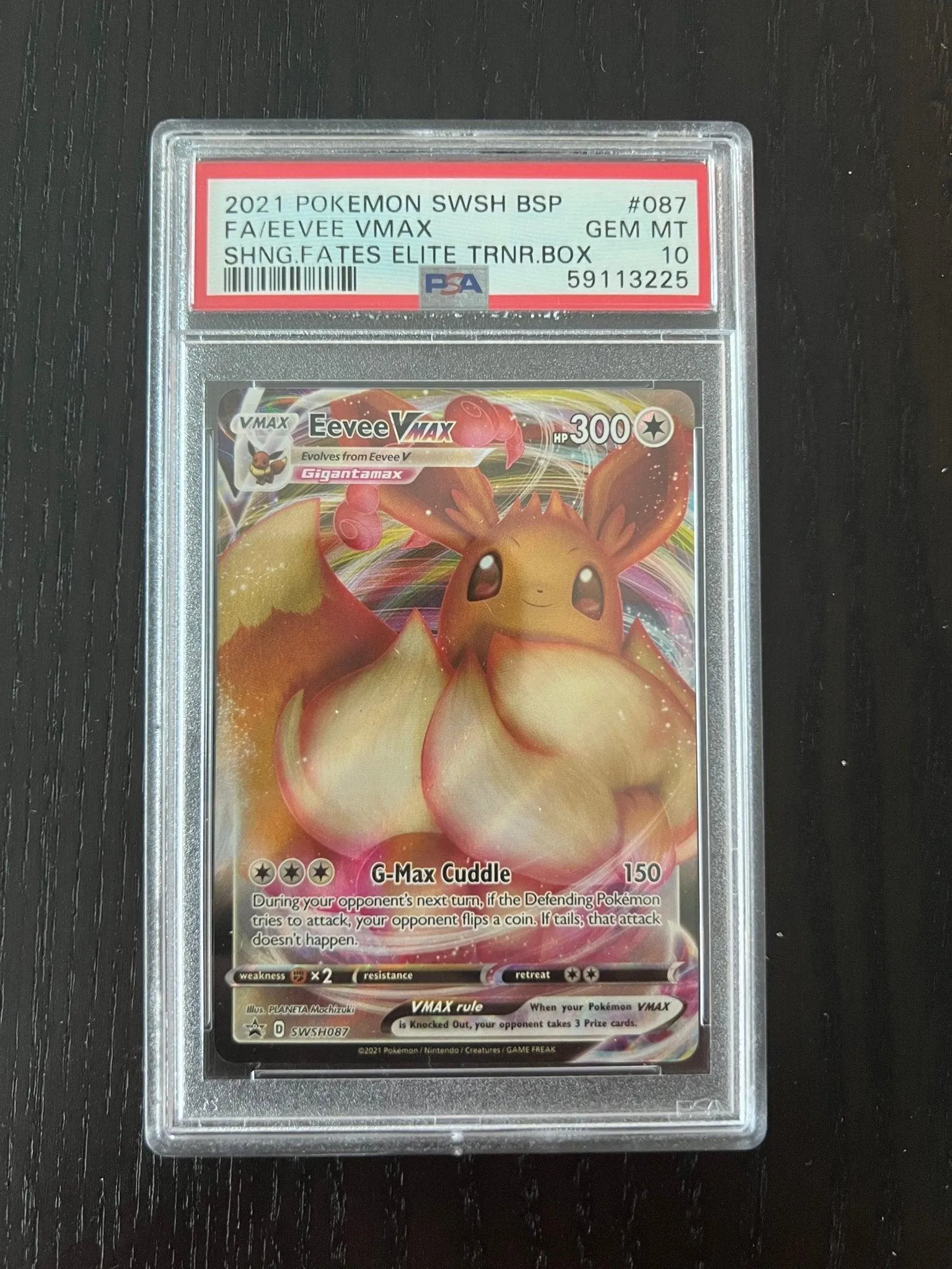 2021 Pokemon SWSH BSP Full Art Eevee VMAX | Shining Fates Elite Trainer Box #087 - PSA 10 GEM MINT