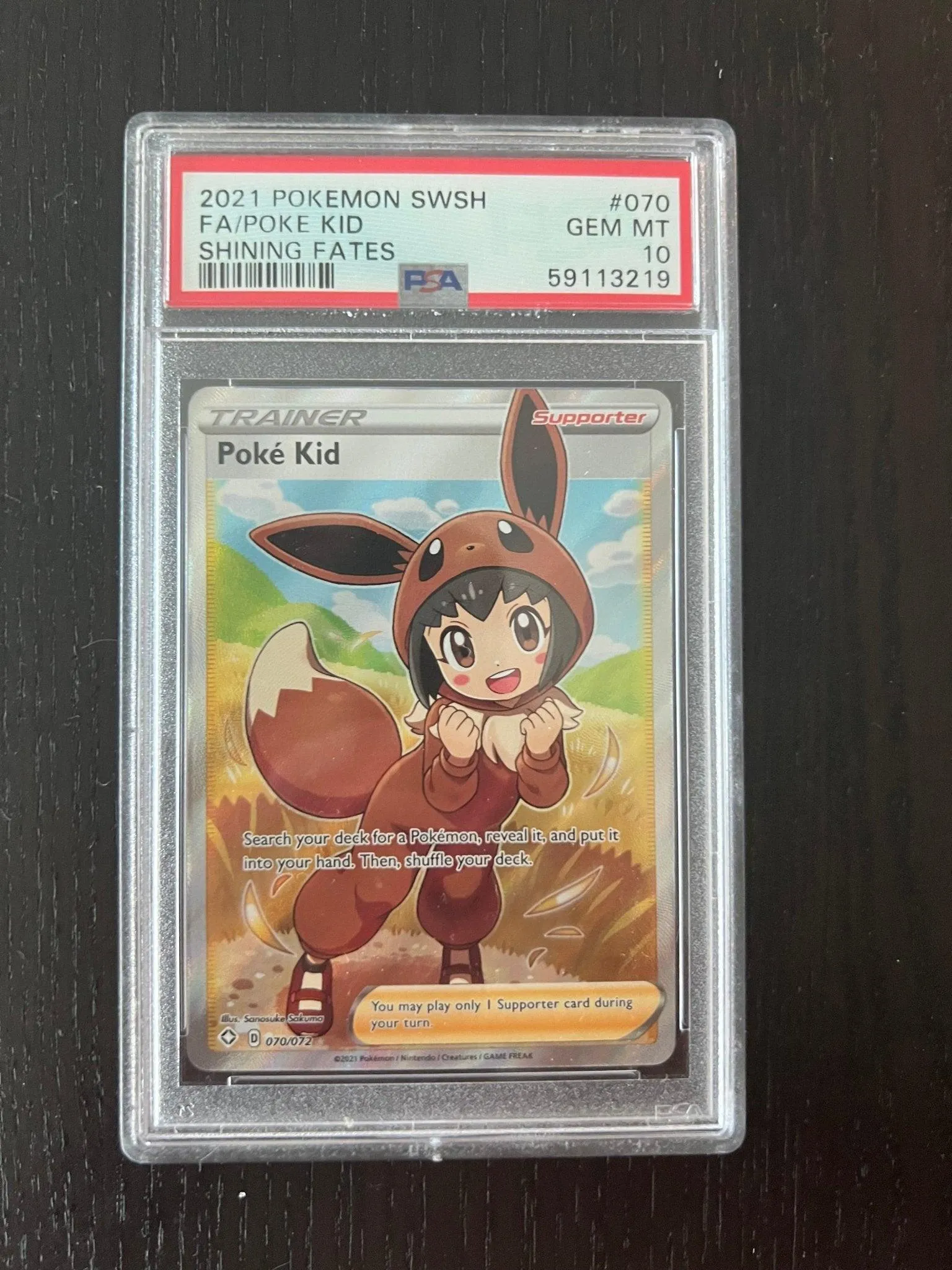 2021 Pokemon SWSH Full Art Poke Kid | Shining Fates # 070 - PSA 10 GEM MINT