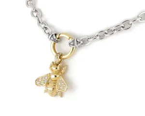 20th Anniversary Collection - Two-Tone Queen Bee Spring Ring Necklace