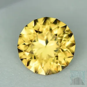 2.15 ct. Zircon, Canary Yellow, Master Cut Round Brilliant. Absolute Finest Quality.