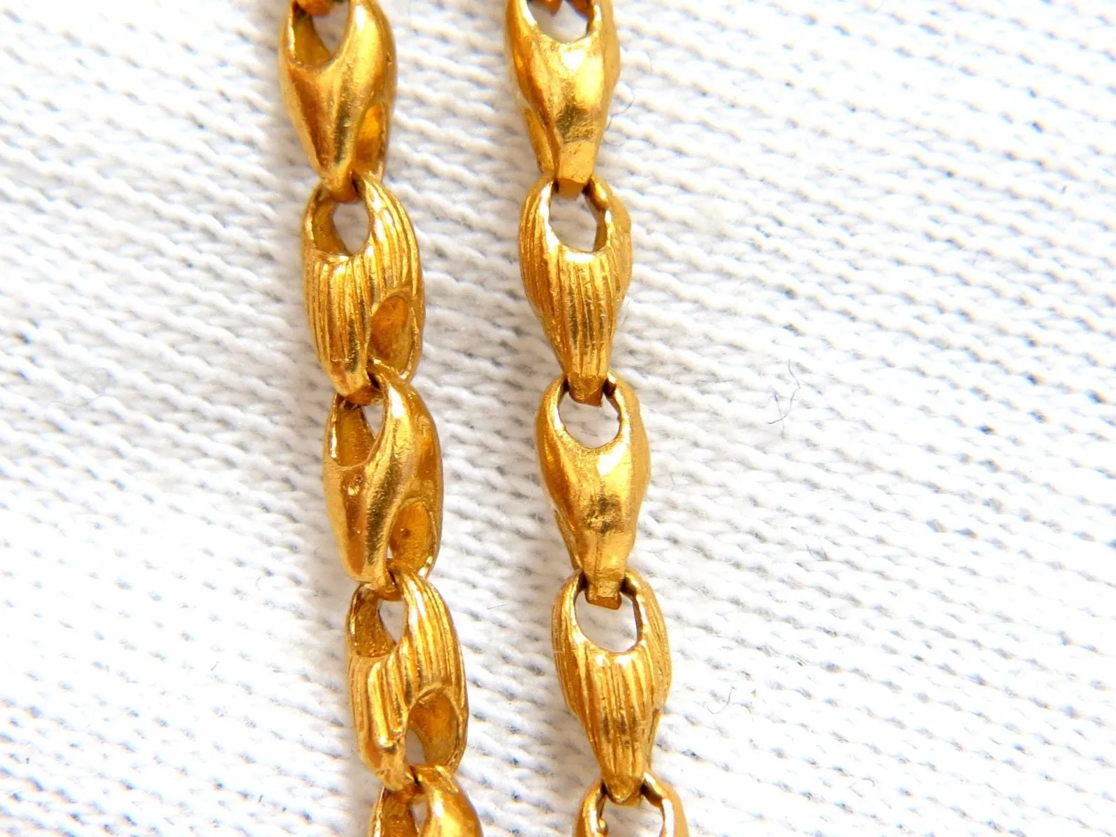 22kt ring & chain necklace classic rustic hammered deco