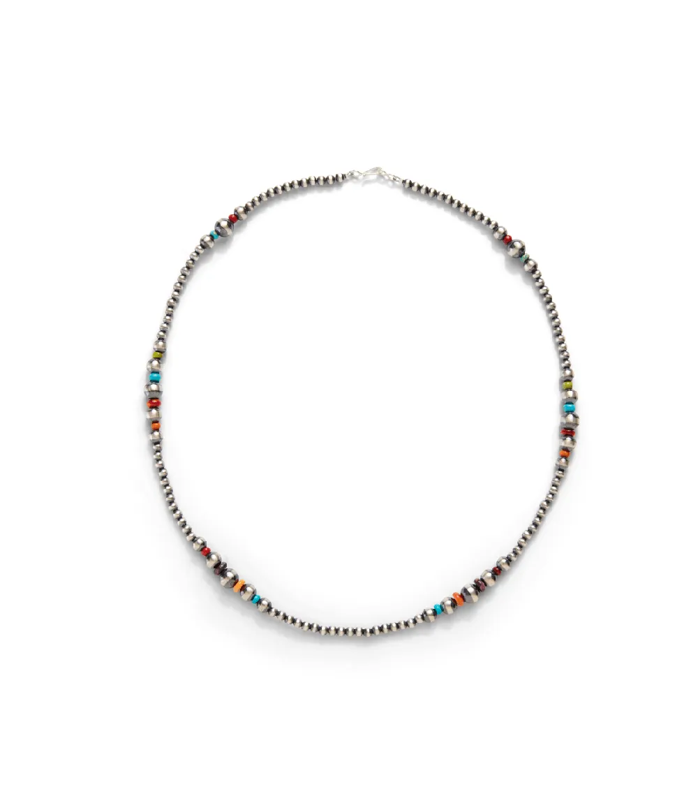 22" Sterling Silver Multi Stone Necklace