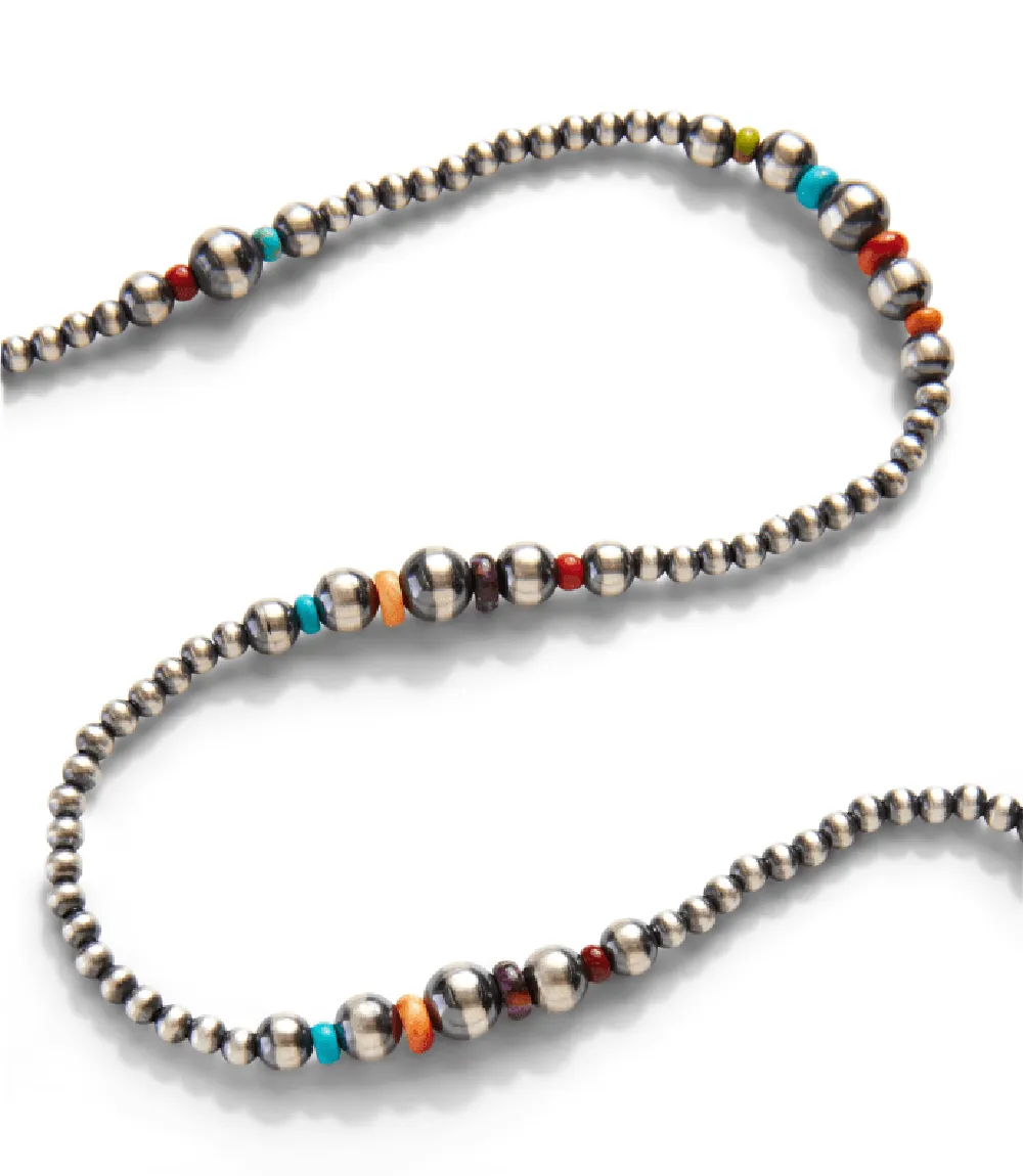 22" Sterling Silver Multi Stone Necklace