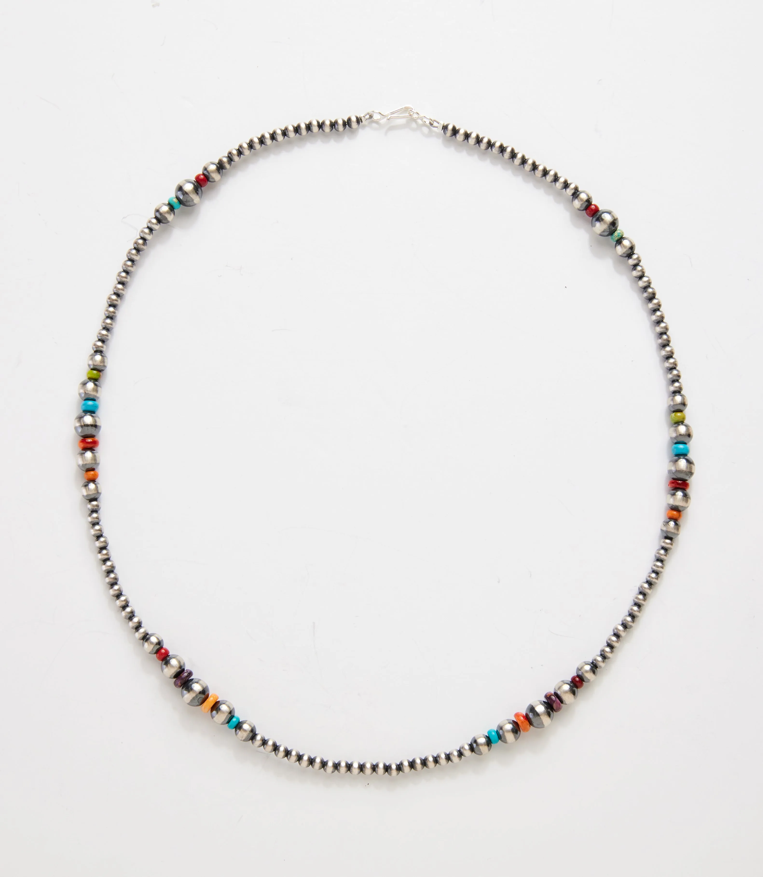 22" Sterling Silver Multi Stone Necklace