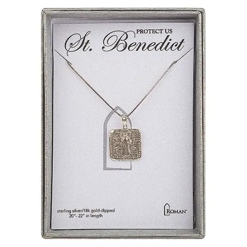 22"L Gold Benedict Necklace Sterling Silver  2" Ext Boxed