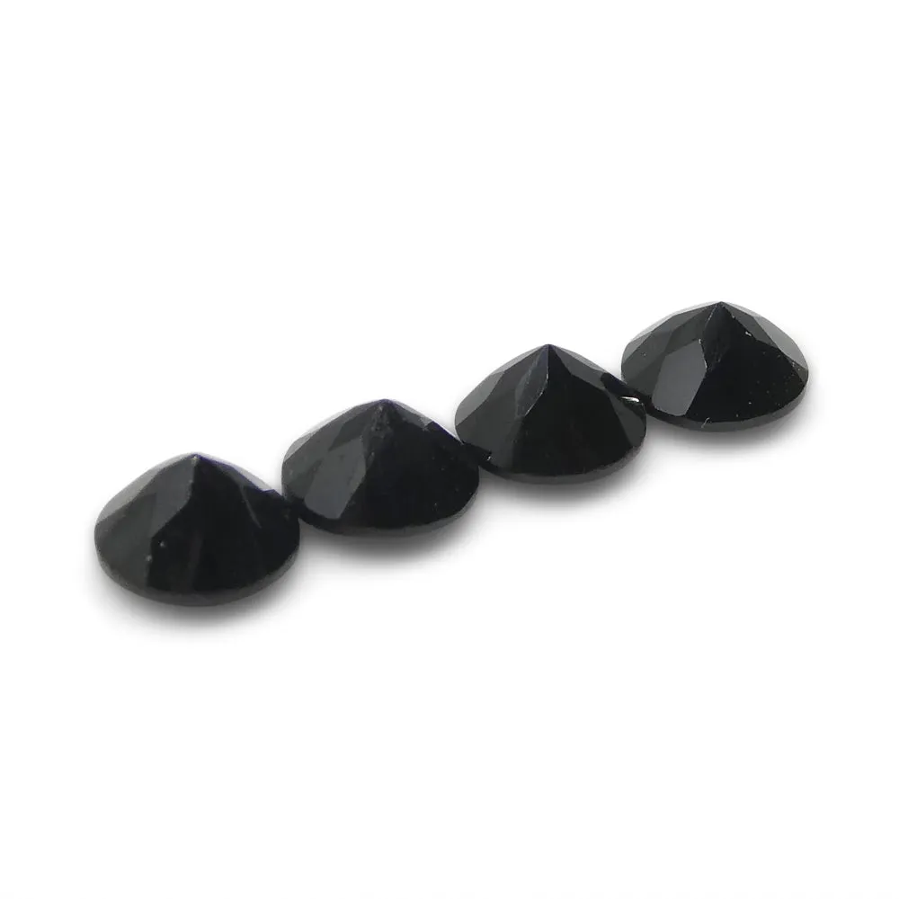 2.31ct 4 Stones - 5mm Brilliant Cut Round Black Spinel from Sri Lanka