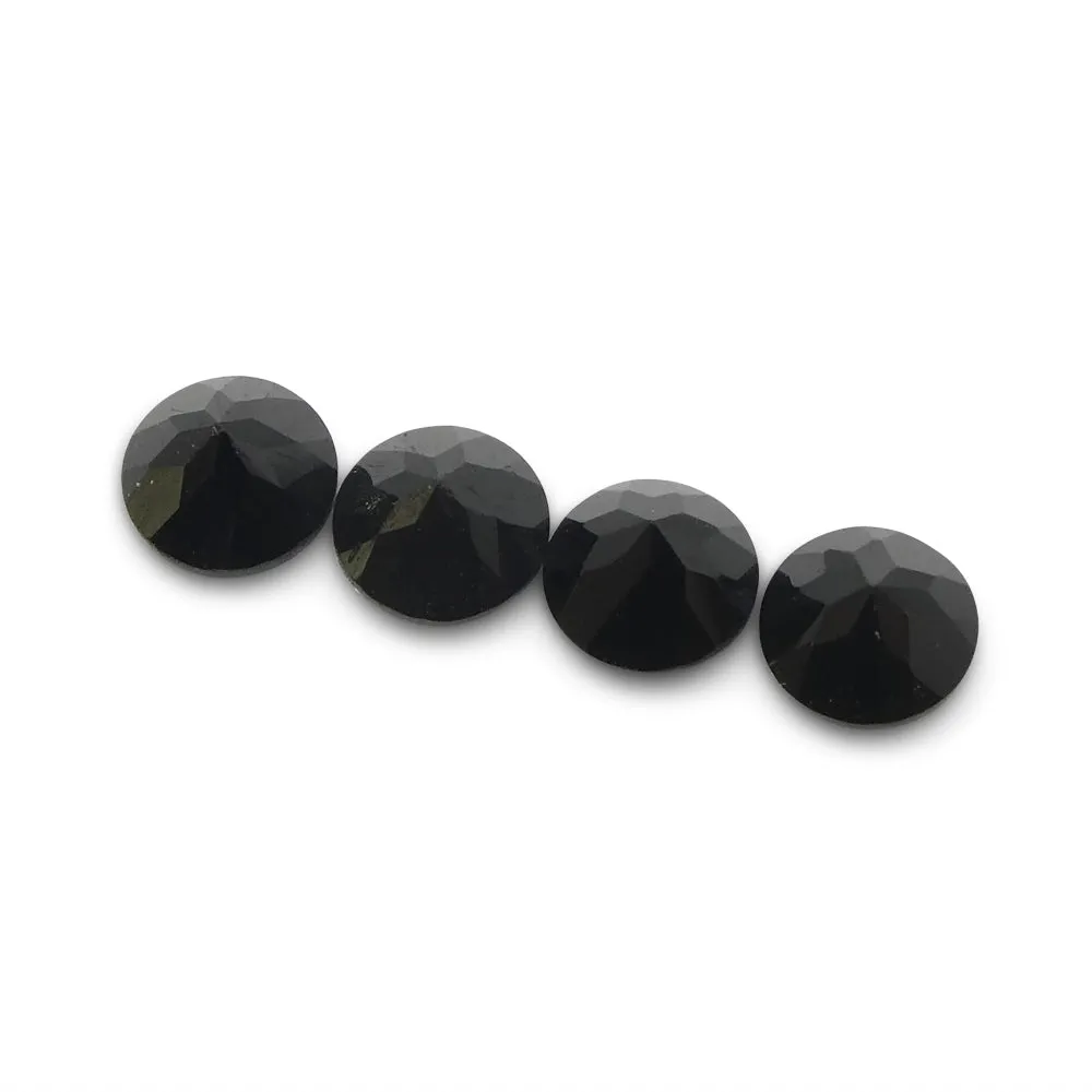 2.31ct 4 Stones - 5mm Brilliant Cut Round Black Spinel from Sri Lanka