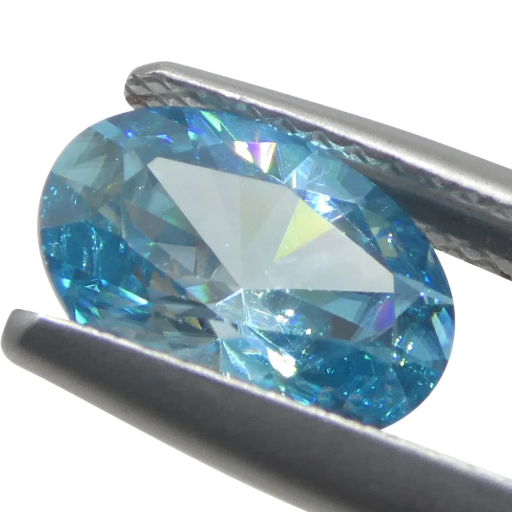 2.38ct Natural Earth Mined Oval Master Brilliant Cut Blue Zircon from Cambodia