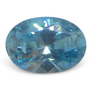 2.38ct Natural Earth Mined Oval Master Brilliant Cut Blue Zircon from Cambodia