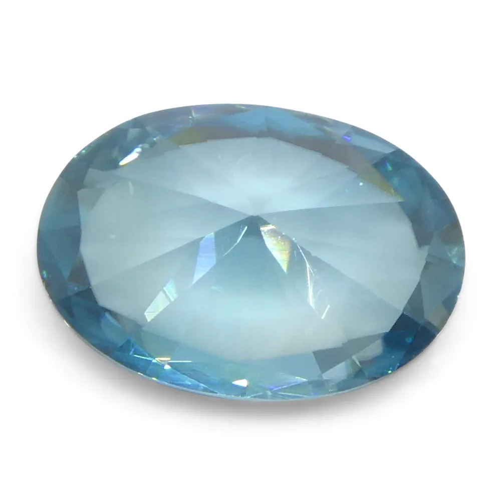 2.38ct Natural Earth Mined Oval Master Brilliant Cut Blue Zircon from Cambodia