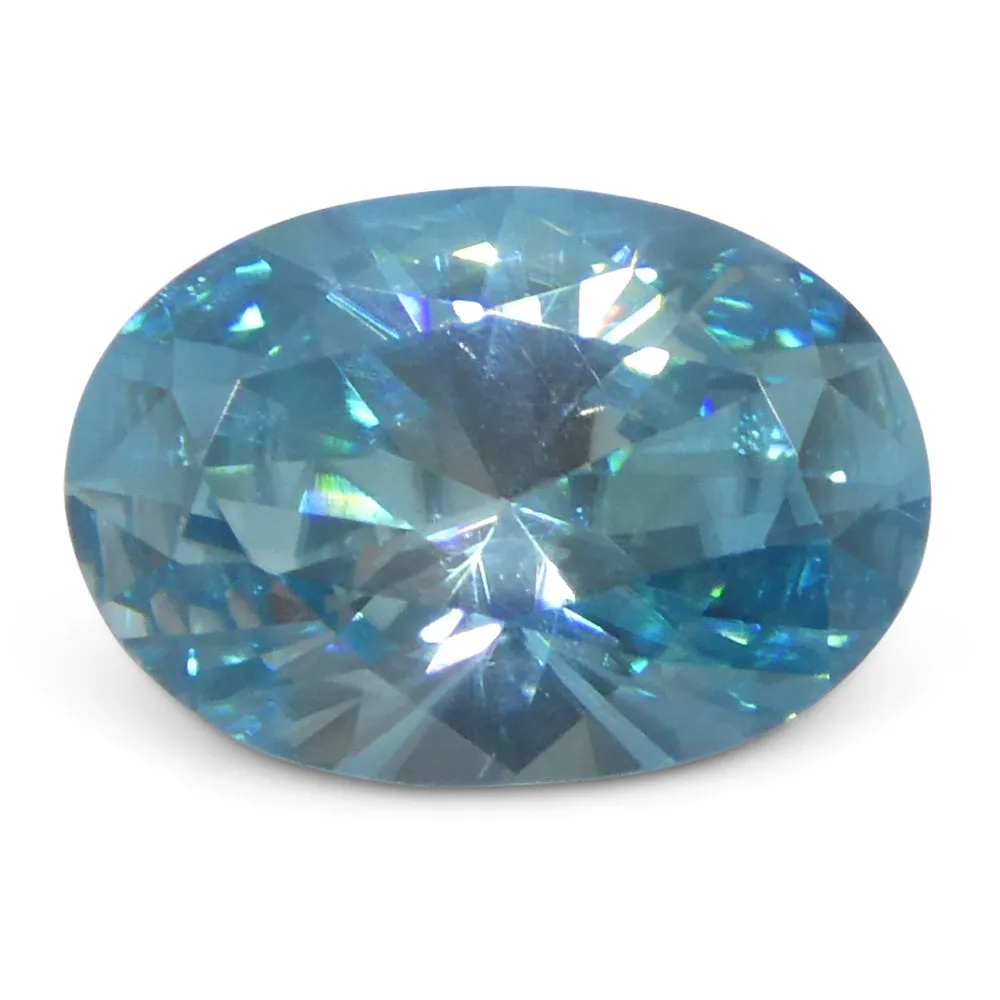 2.38ct Natural Earth Mined Oval Master Brilliant Cut Blue Zircon from Cambodia