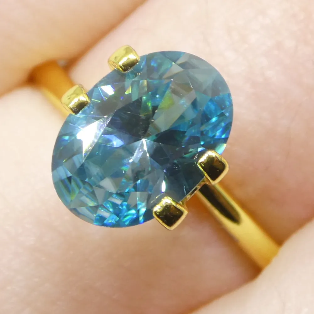2.38ct Natural Earth Mined Oval Master Brilliant Cut Blue Zircon from Cambodia