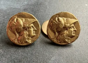 24k Gold Coin Conversion Cufflinks with 14k Chain and Foot