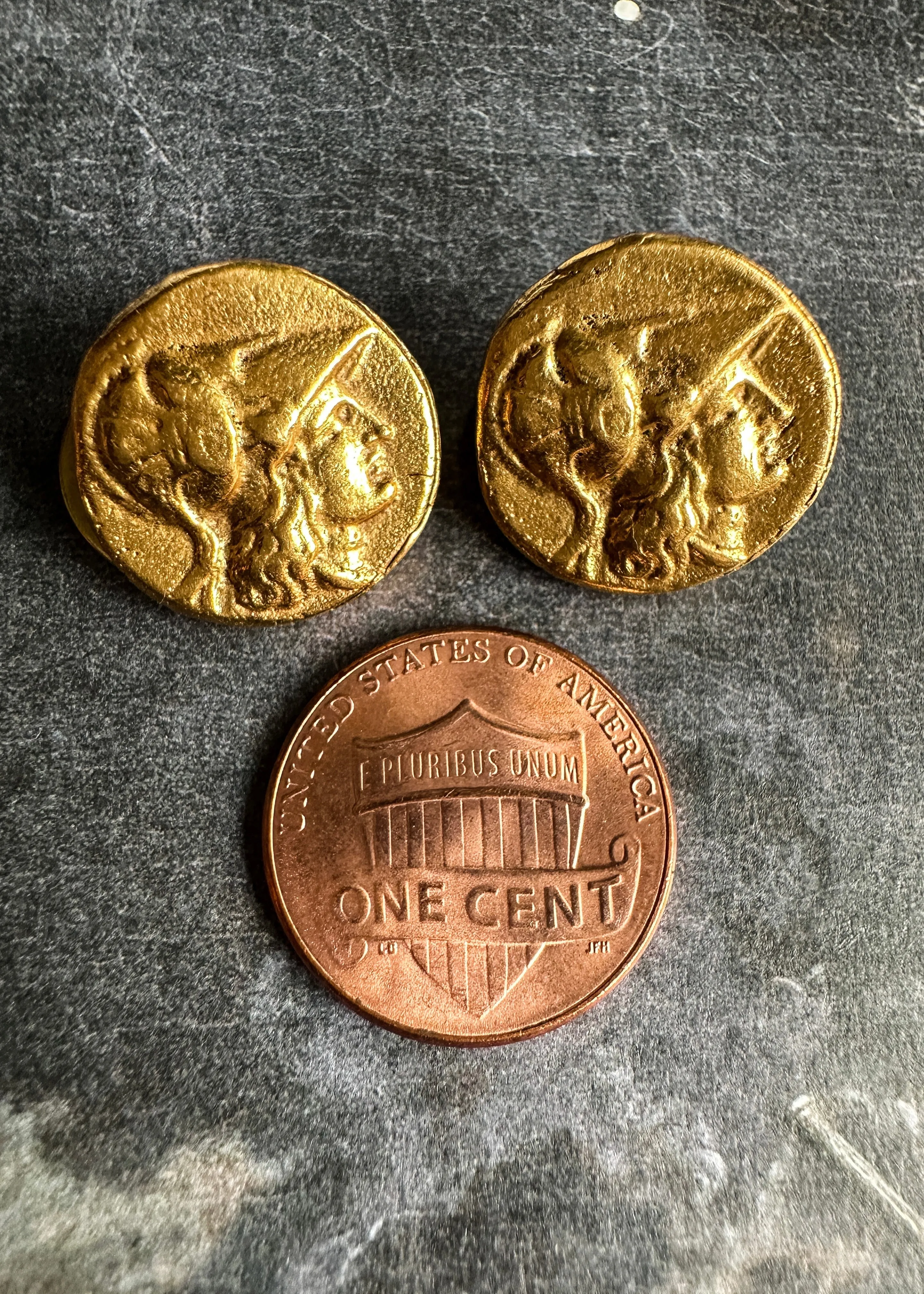 24k Gold Coin Conversion Cufflinks with 14k Chain and Foot