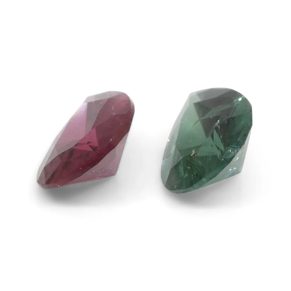 2.5ct Pair Pear Pink/Blue Tourmaline
