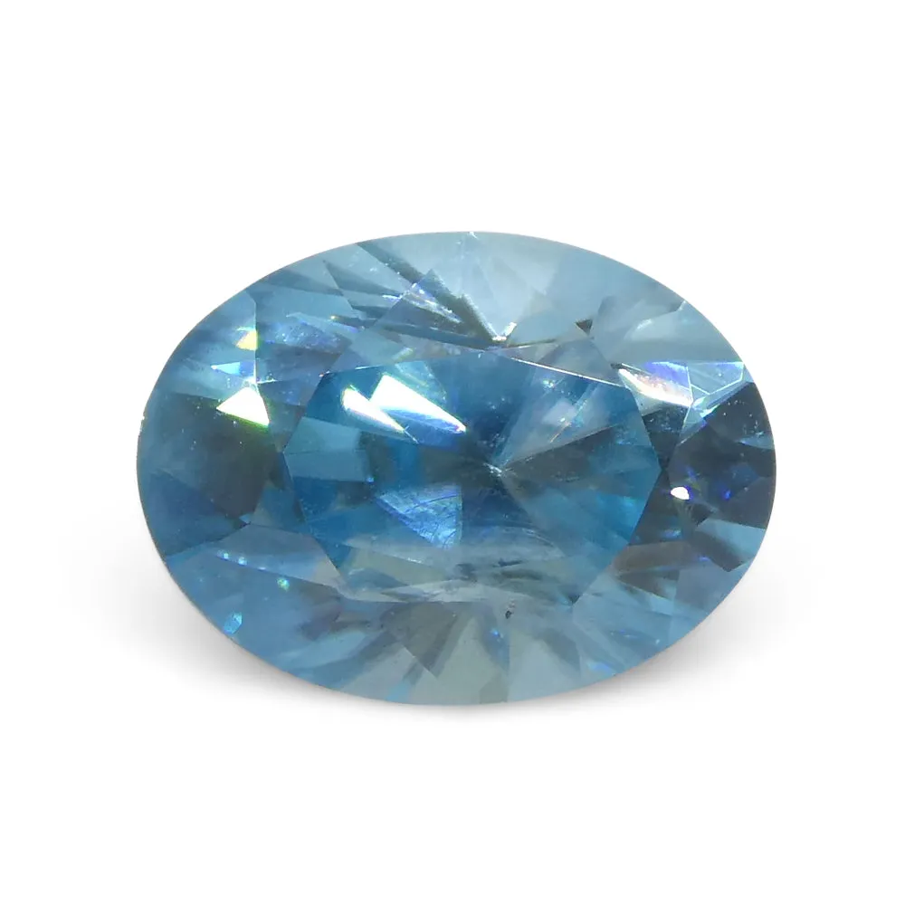2.72ct Natural Earth Mined Oval Master Brilliant Cut Blue Zircon from Cambodia