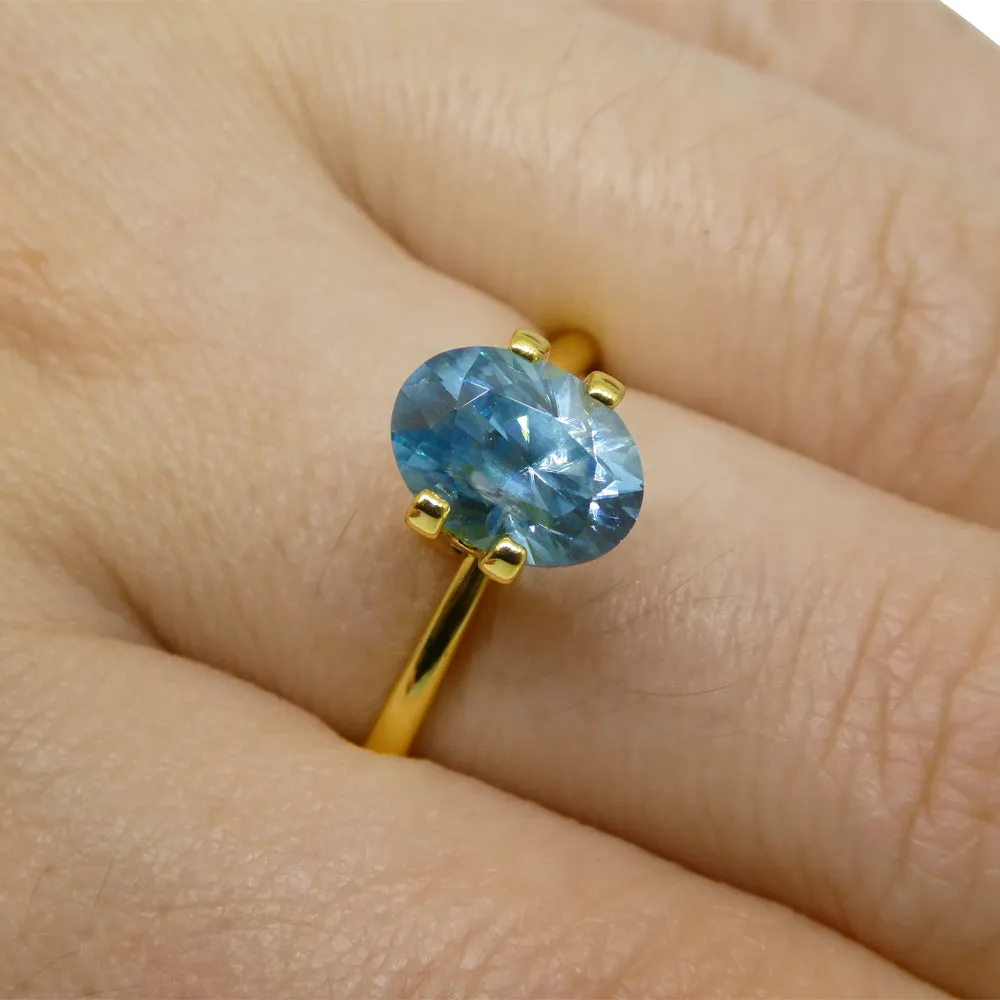 2.72ct Natural Earth Mined Oval Master Brilliant Cut Blue Zircon from Cambodia