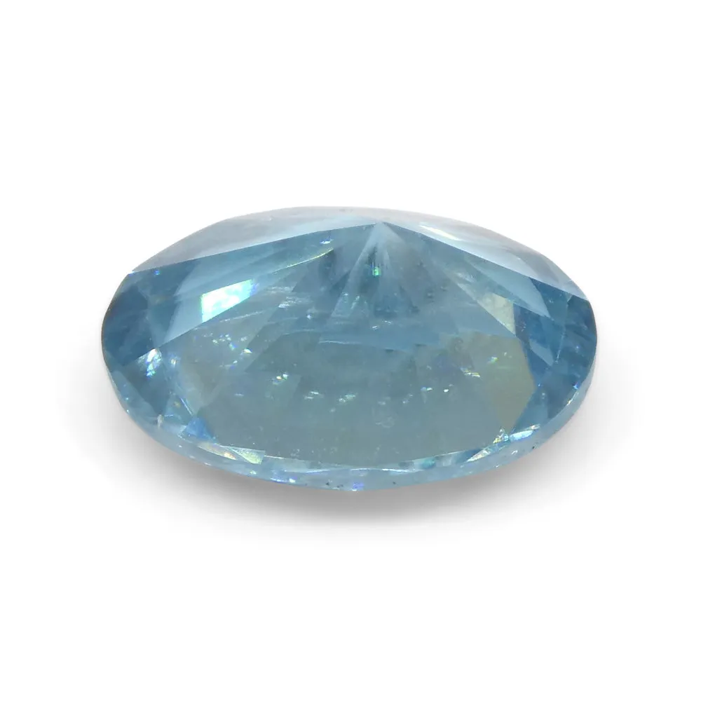 2.72ct Natural Earth Mined Oval Master Brilliant Cut Blue Zircon from Cambodia