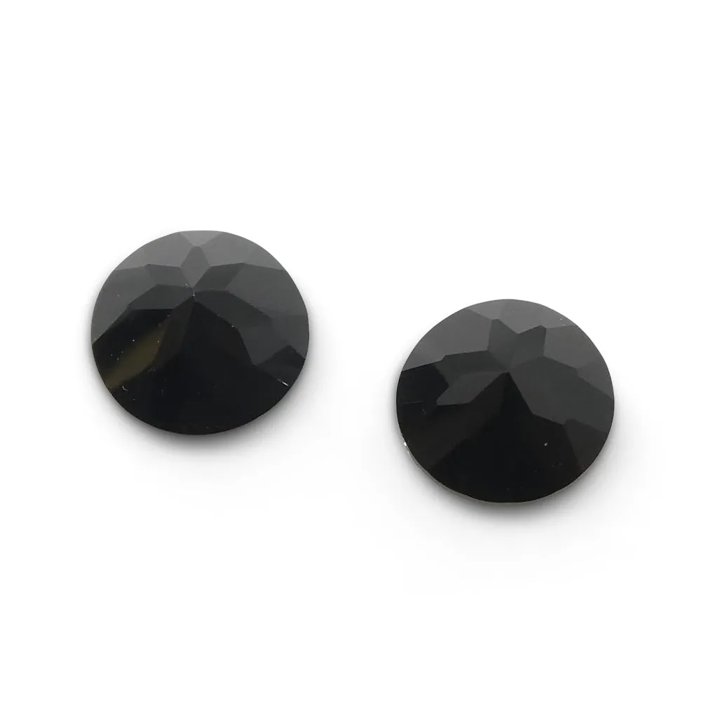 2.81ct Pair - 7mm Brilliant Cut Round Black Spinel from Sri Lanka