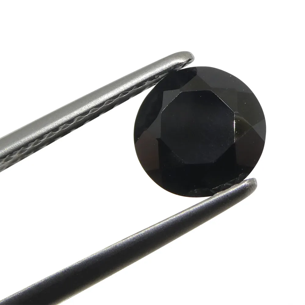 2.81ct Pair - 7mm Brilliant Cut Round Black Spinel from Sri Lanka