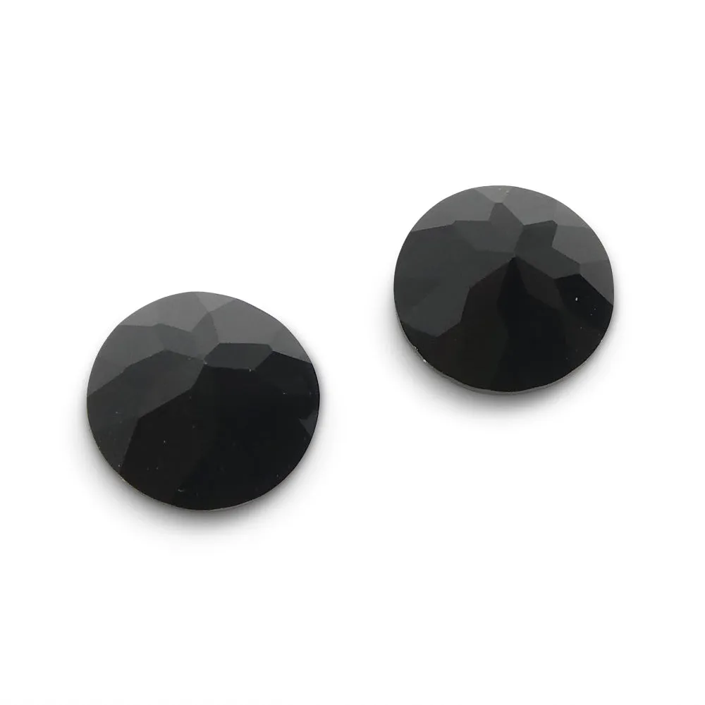 2.81ct Pair - 7mm Brilliant Cut Round Black Spinel from Sri Lanka