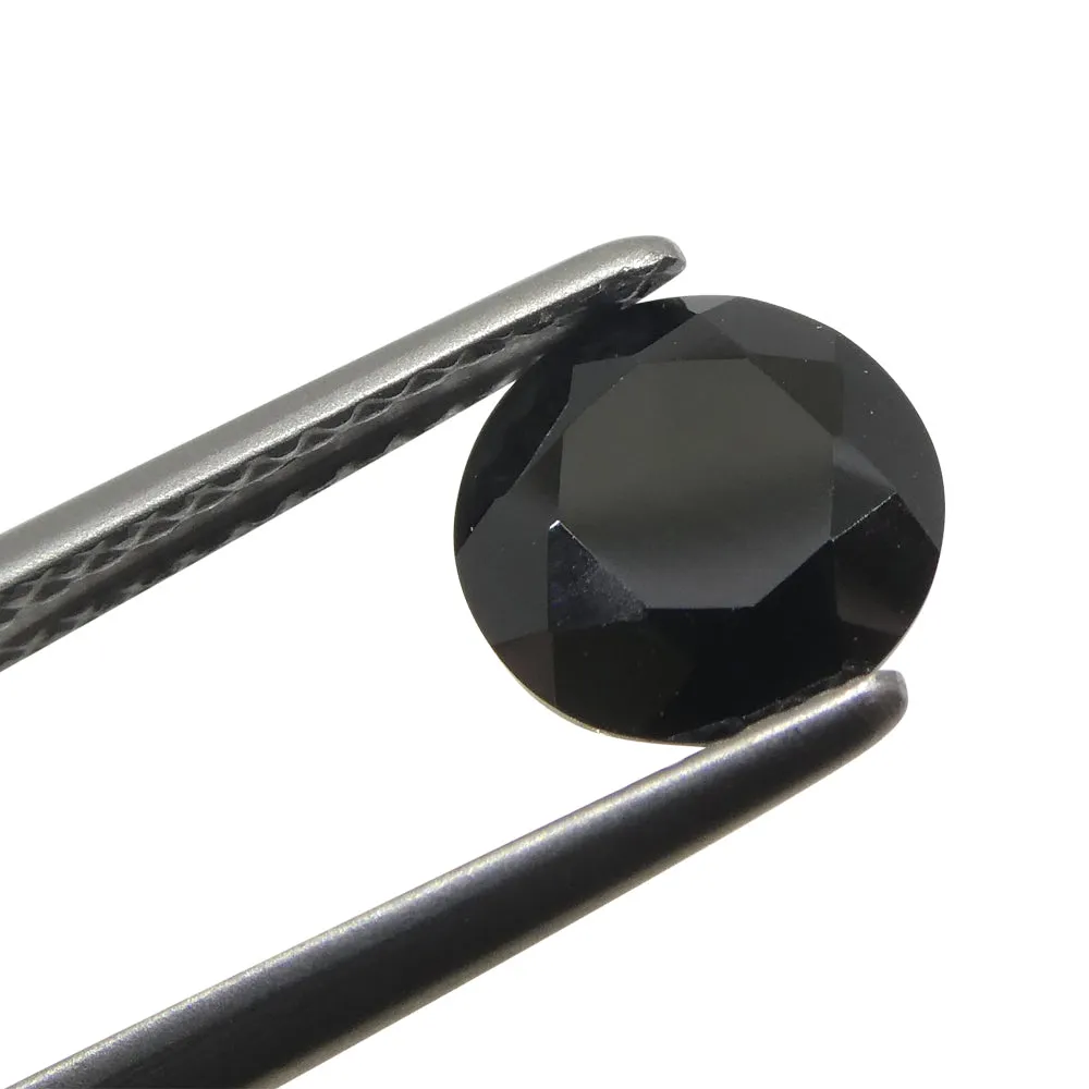 2.81ct Pair - 7mm Brilliant Cut Round Black Spinel from Sri Lanka