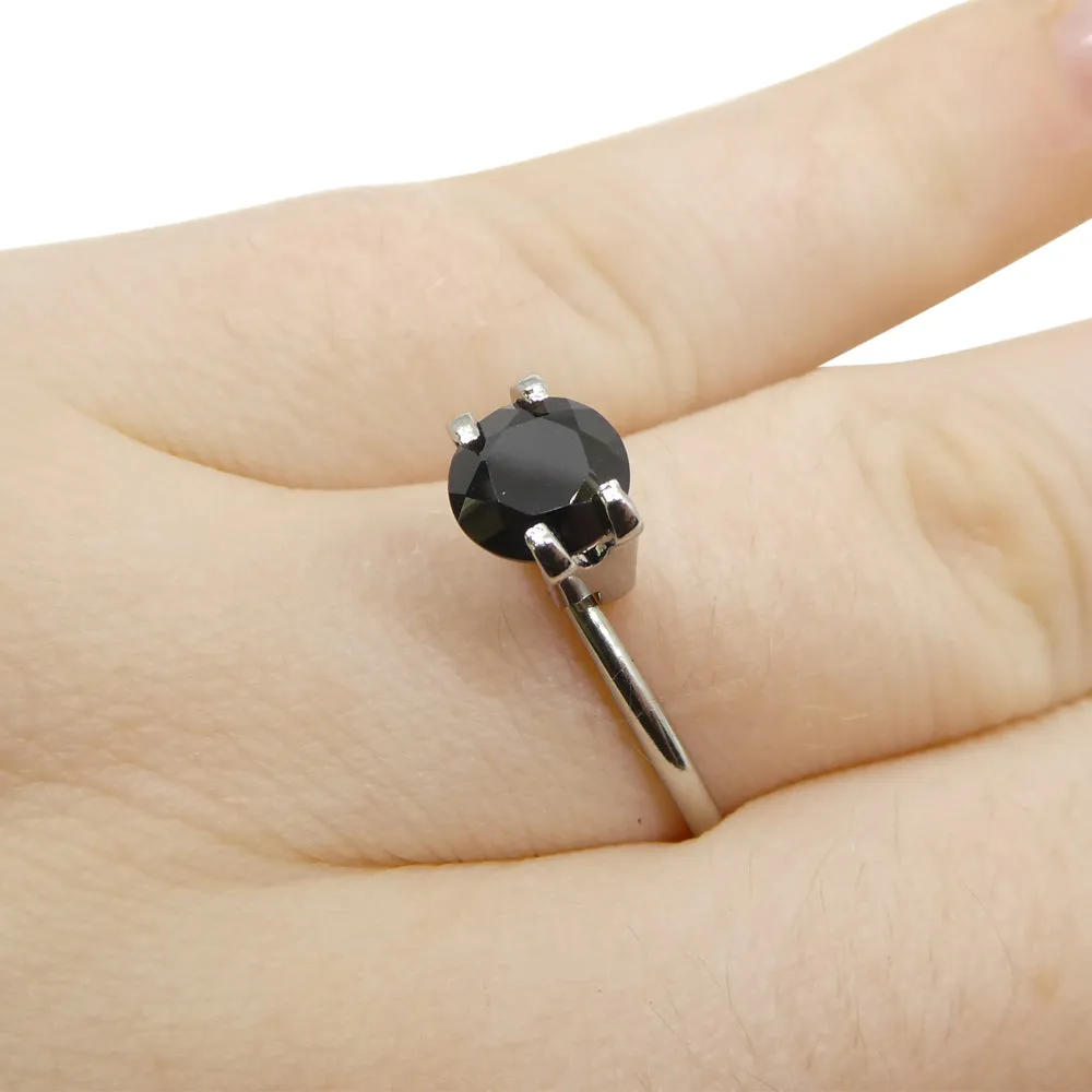2.81ct Pair - 7mm Brilliant Cut Round Black Spinel from Sri Lanka