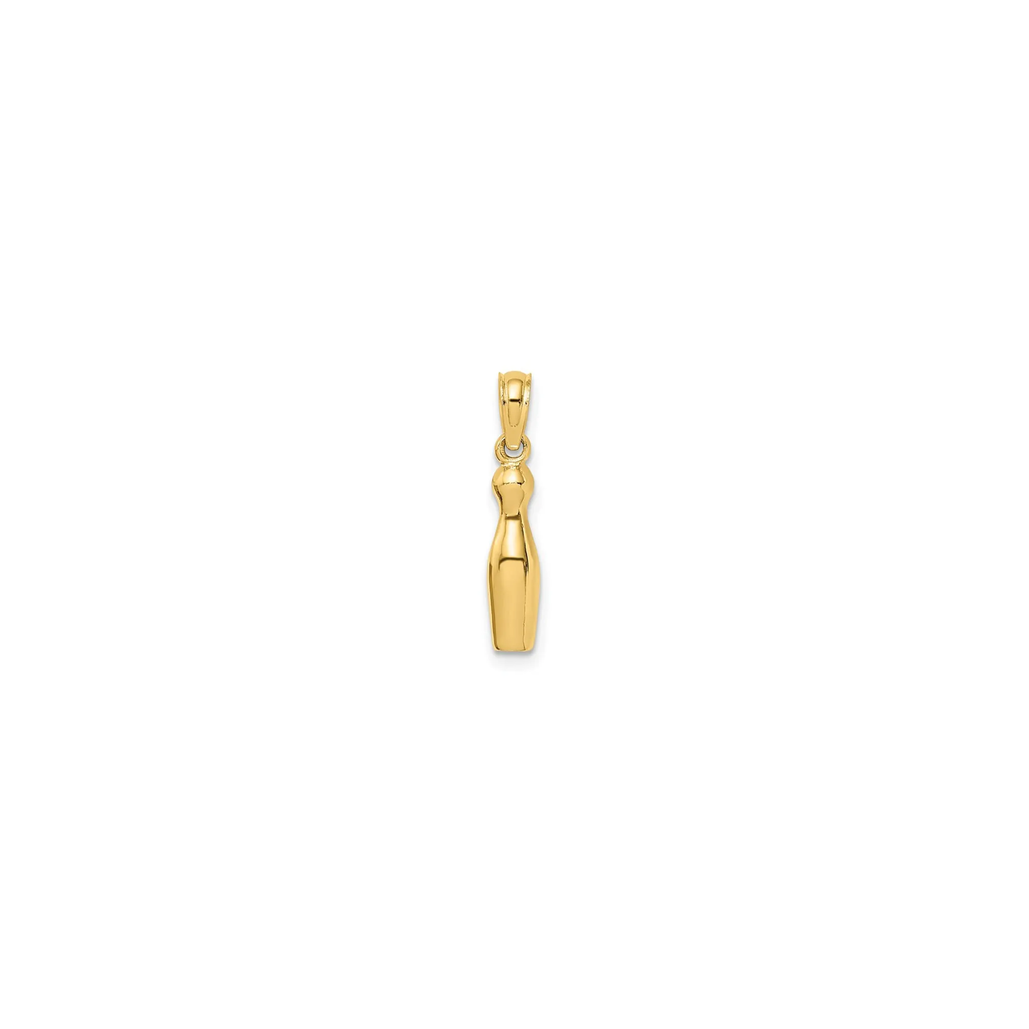 3-D Glossy Bowling Pin Pendant (14K)