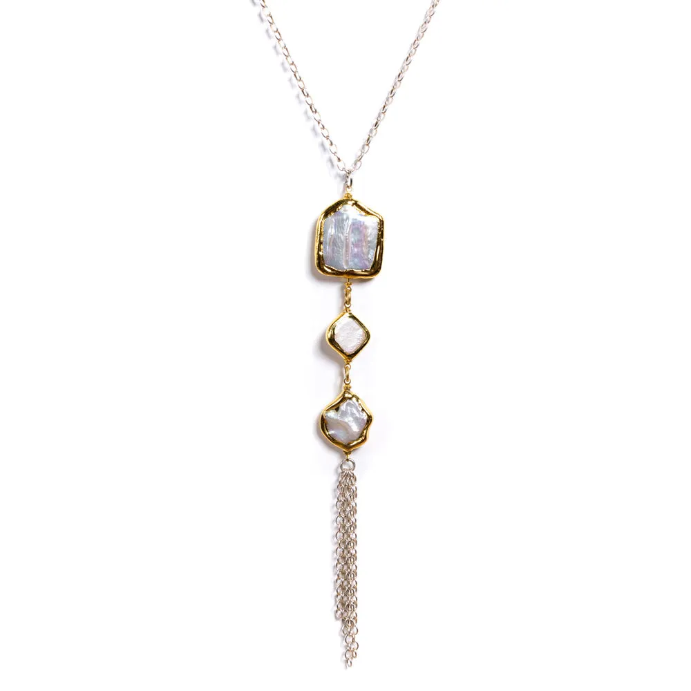 3 Pearls Dangle Necklace