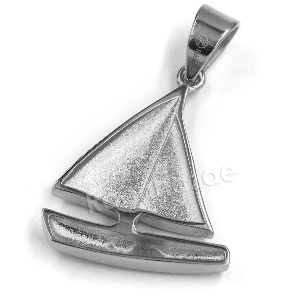 316L Stainless Steel Little Yachty Ice Out Pendant w/ 4mm Miami Cuban Chain