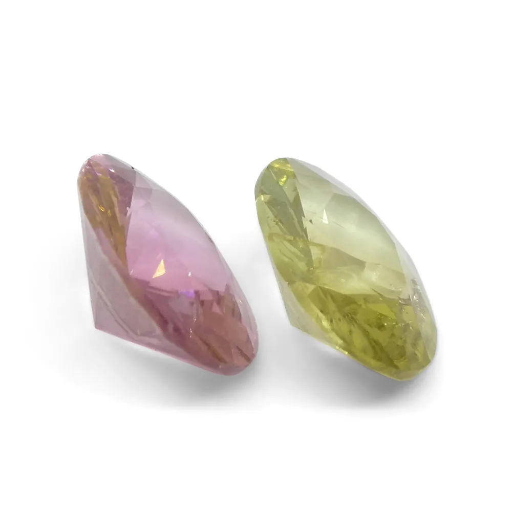 3.32ct Pair Oval Pink/Yellow Tourmaline