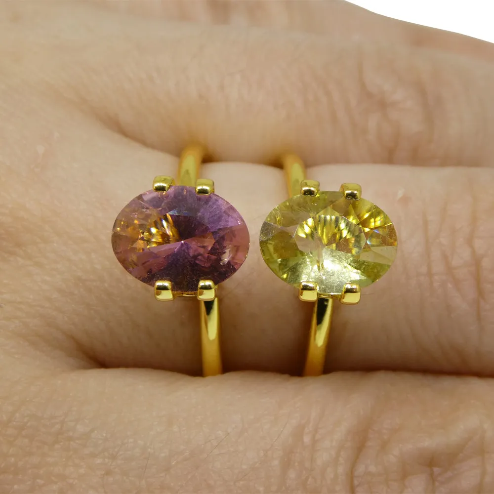 3.32ct Pair Oval Pink/Yellow Tourmaline