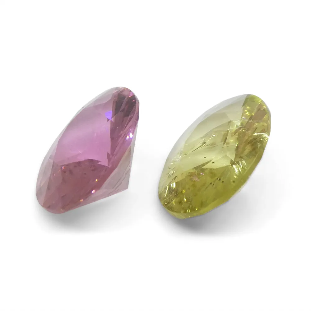 3.32ct Pair Oval Pink/Yellow Tourmaline