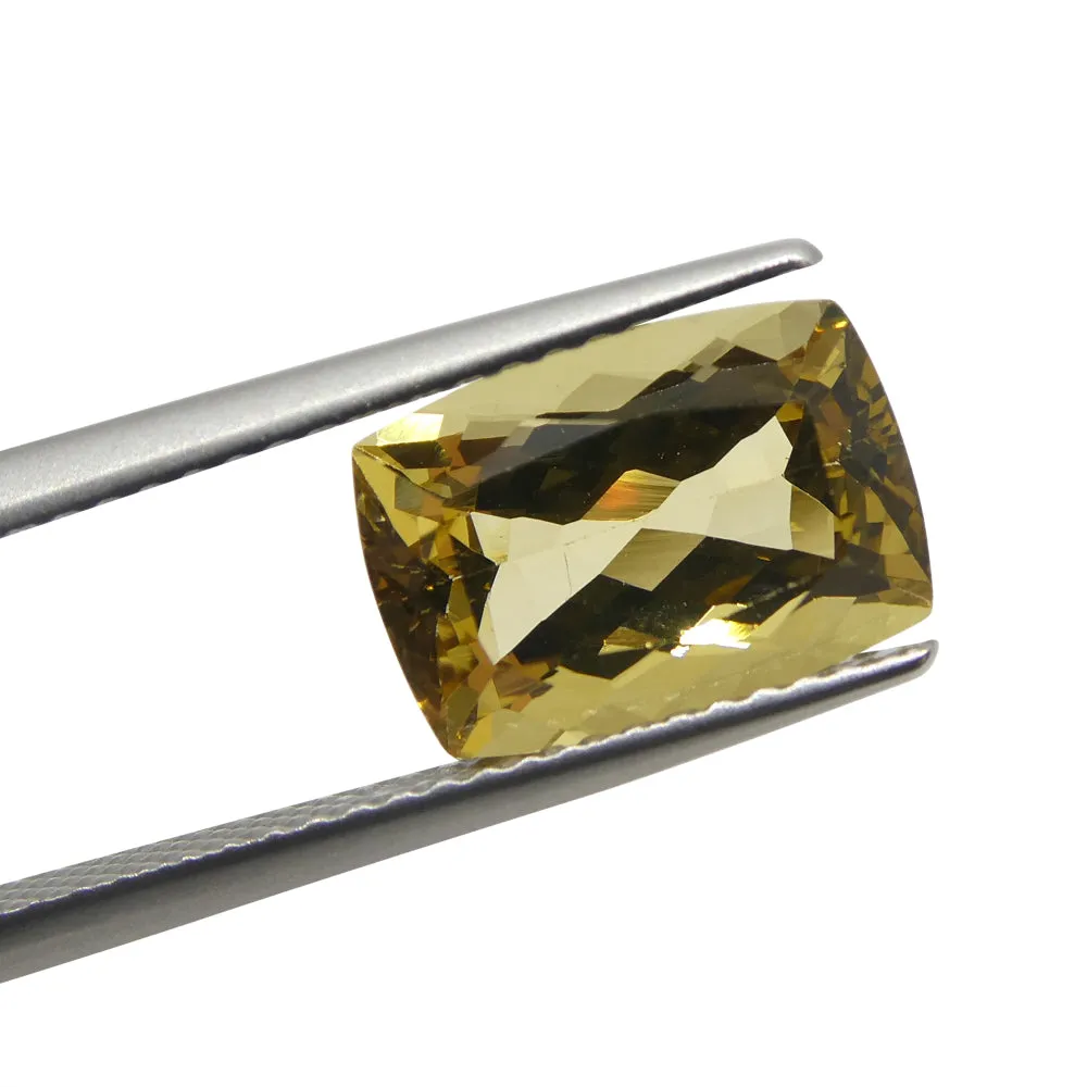 3.38ct Rectangular Cushion Heliodor, Golden Yellow Beryl