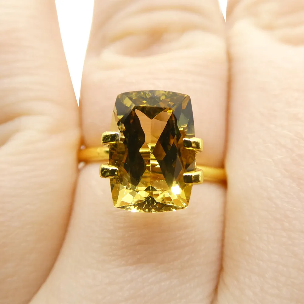 3.38ct Rectangular Cushion Heliodor, Golden Yellow Beryl