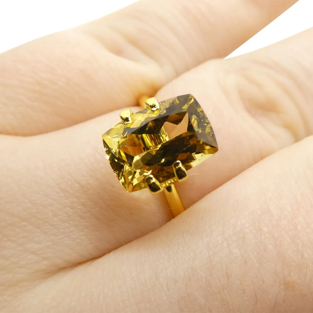 3.38ct Rectangular Cushion Heliodor, Golden Yellow Beryl