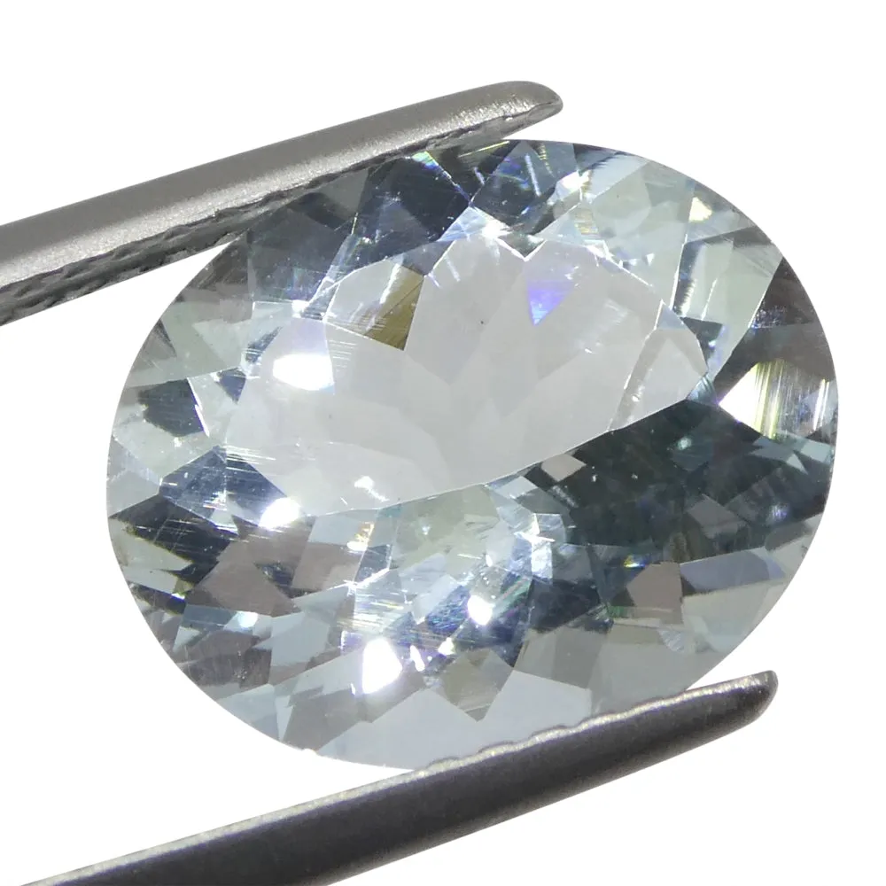 3.48ct Oval Blue Aquamarine from Brazil Unheated