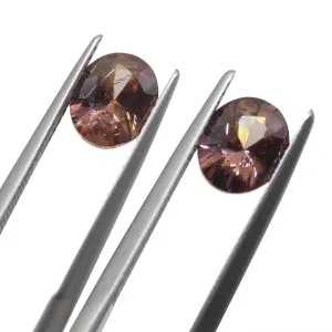 3.54ct Natural Earth Mined Pair Oval Master Brilliant Cut Pink Zircon from Sri Lanka