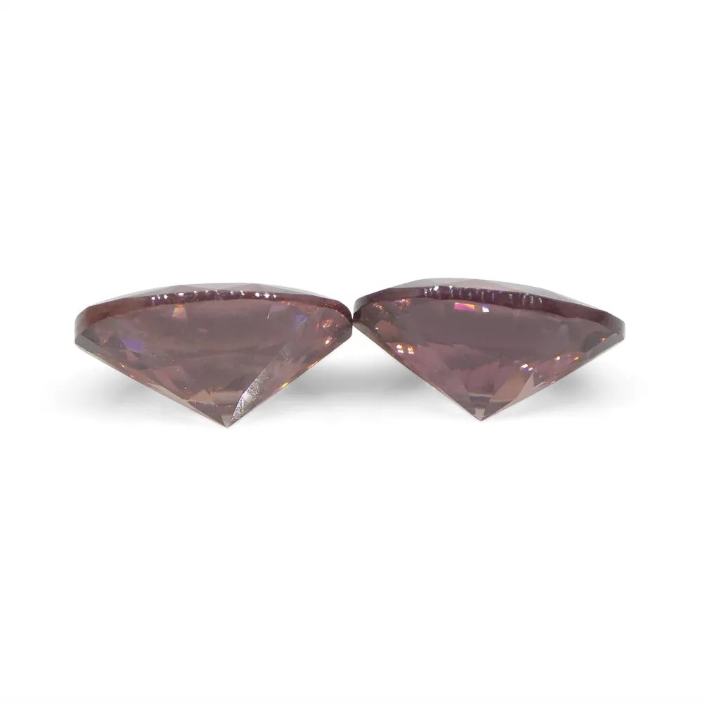 3.54ct Natural Earth Mined Pair Oval Master Brilliant Cut Pink Zircon from Sri Lanka