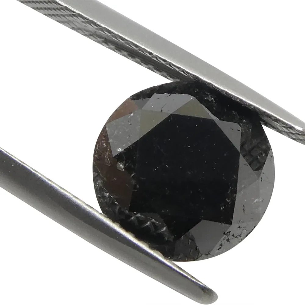 3.7ct Round Brilliant Cut Black Diamond