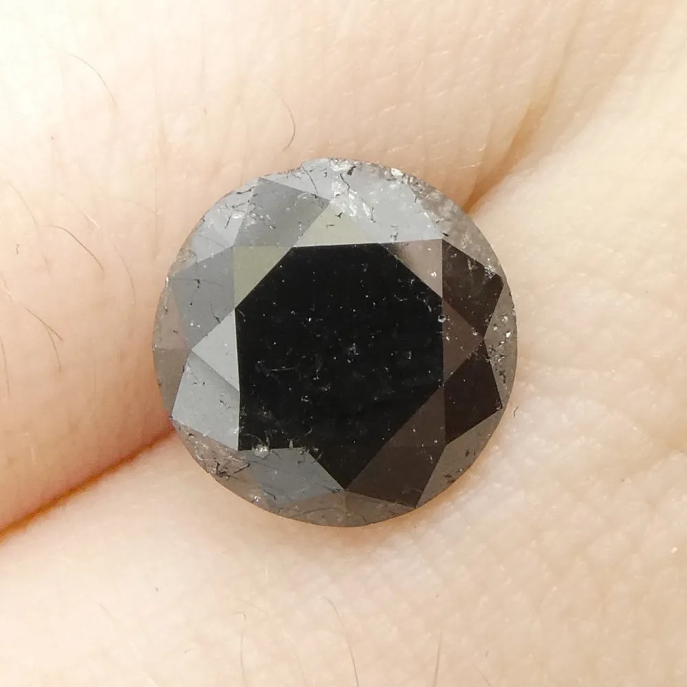 3.7ct Round Brilliant Cut Black Diamond