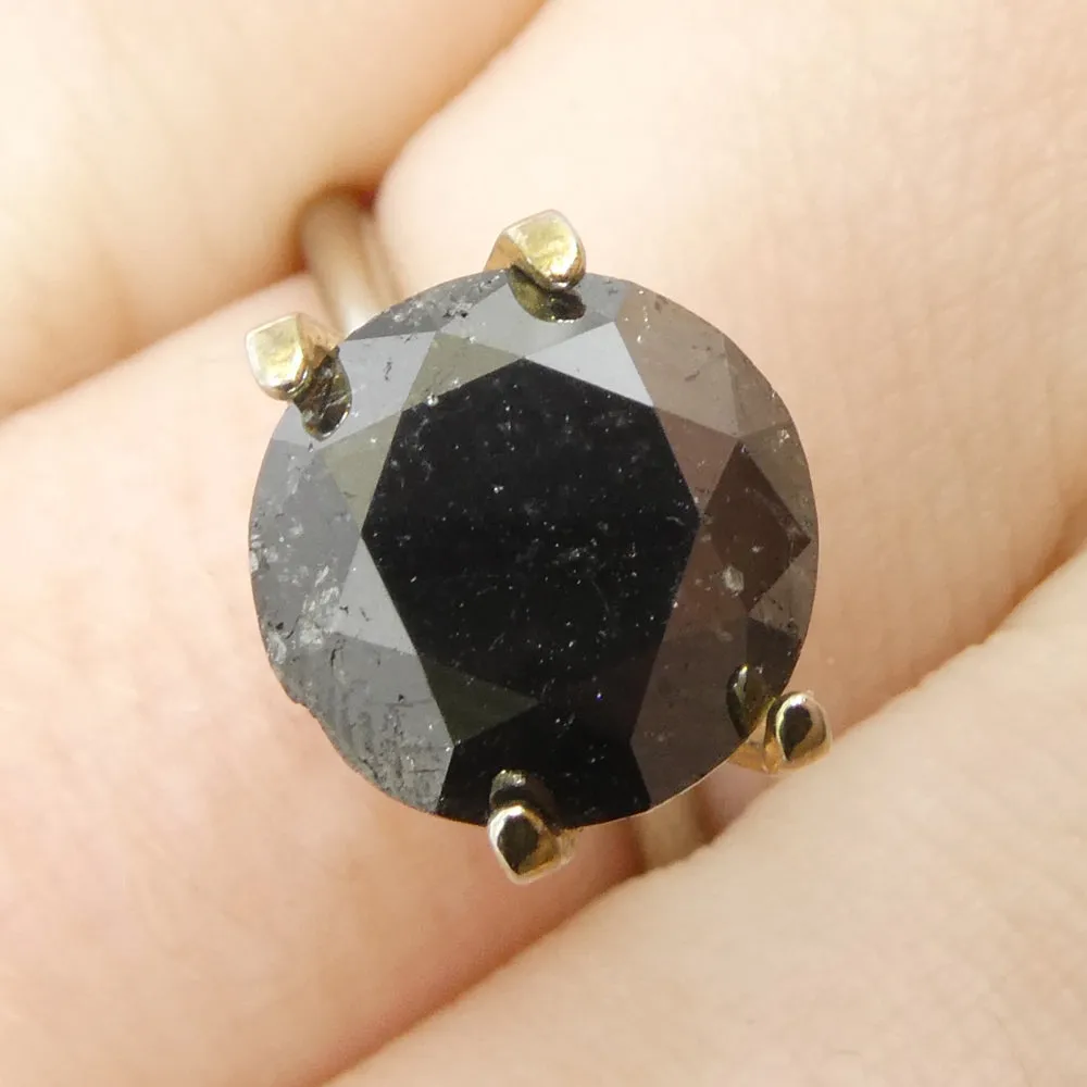 3.7ct Round Brilliant Cut Black Diamond
