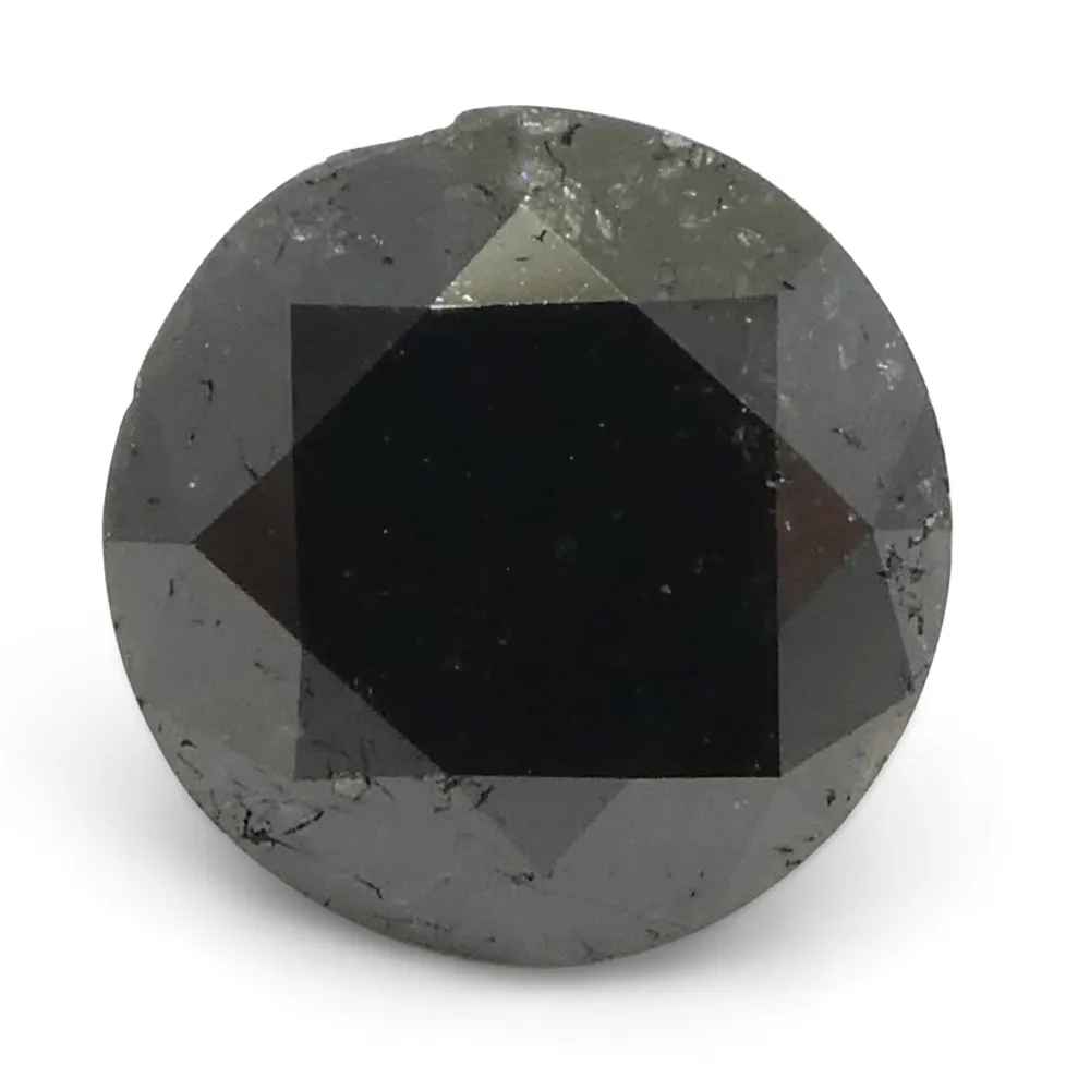 3.7ct Round Brilliant Cut Black Diamond